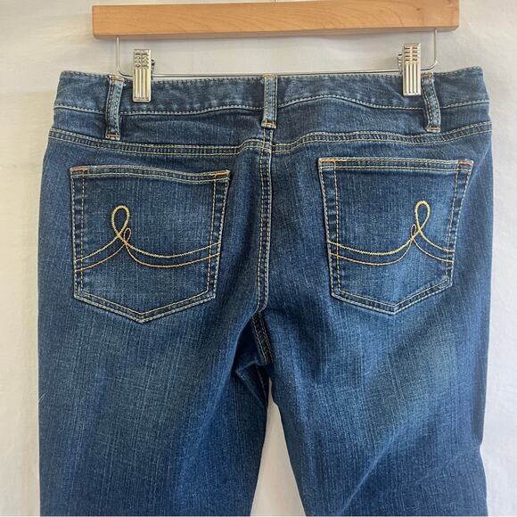 Ann Taylor Slim Boot Denim Jeans Womens Size 8 Embroidered Pockets Rodeo Barn - Picture 4 of 10